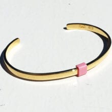 USMEUS armbånd forgyldt sølv lyserød perle USMEUS armbånd forgyldt sølv lyserød perle