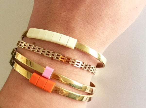 BAEKKE armbånd elfenben orange pink