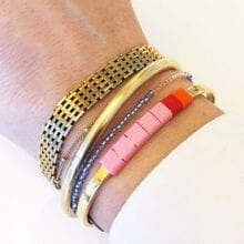 BAEKKE armbånd lyserød rød orange BAEKKE armbånd lyserød rød orange