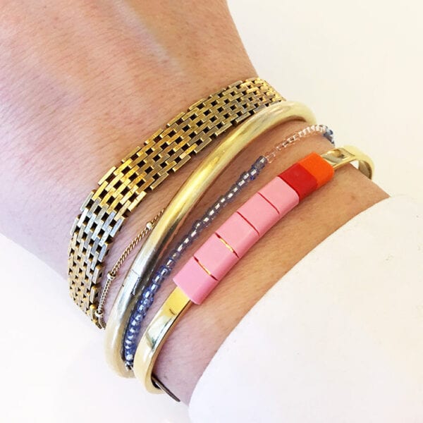 BAEKKE armbånd lyserød rød orange BAEKKE armbånd lyserød rød orange