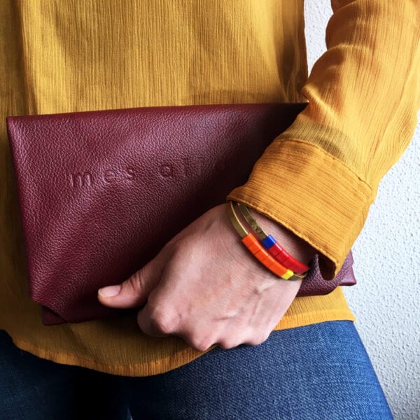 Bordeux clutch læder MES AFFAIRES Bordeux clutch læder MES AFFAIRES