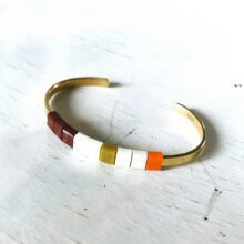 BAEKKE armbånd bordeux hvid karry