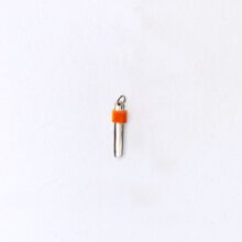 Kort pendant sølv orange