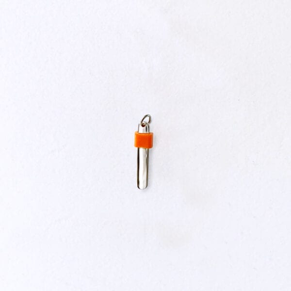 Kort pendant sølv orange